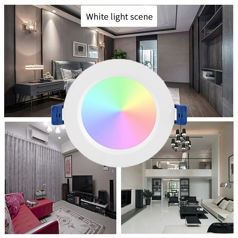 Tuya Zigbee 3.0 Smart LED Downlight 10W/12W RGBCW Smart Home Round Changing Ceiling Lamp Support Alexa Google Home Smartthings