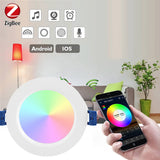 Tuya Zigbee 3.0 Smart LED Downlight 10W/12W RGBCW Smart Home Round Changing Ceiling Lamp Support Alexa Google Home Smartthings