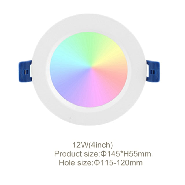 Tuya Zigbee 3.0 Smart LED Downlight 10W/12W RGBCW Smart Home Round Changing Ceiling Lamp Support Alexa Google Home Smartthings