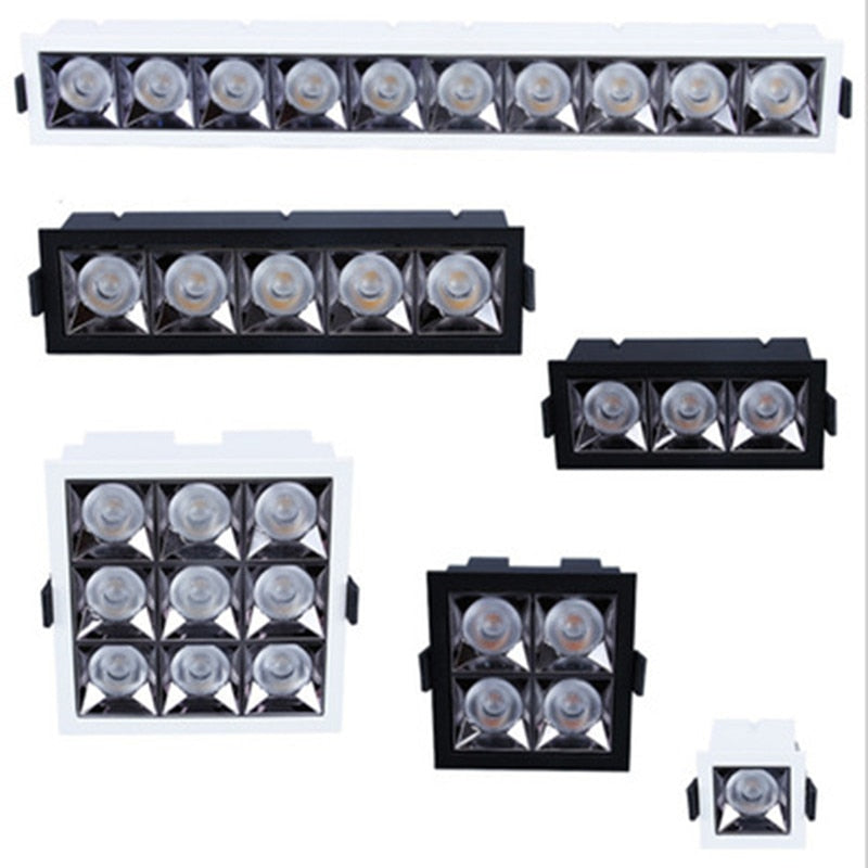 Square Recessed LED Downlights 6W 10W 20W 30W COB Ceiling Spot Lights AC220V LED Strip Indoor Lighting Lamps TV Background Room