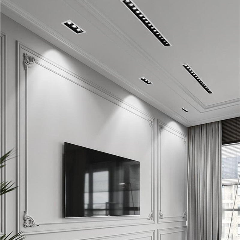 Square Recessed LED Downlights 6W 10W 20W 30W COB Ceiling Spot Lights AC220V LED Strip Indoor Lighting Lamps TV Background Room