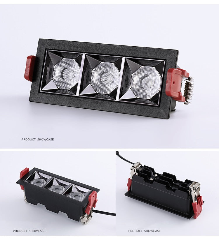 Square Recessed LED Downlights 6W 10W 20W 30W COB Ceiling Spot Lights AC220V LED Strip Indoor Lighting Lamps TV Background Room