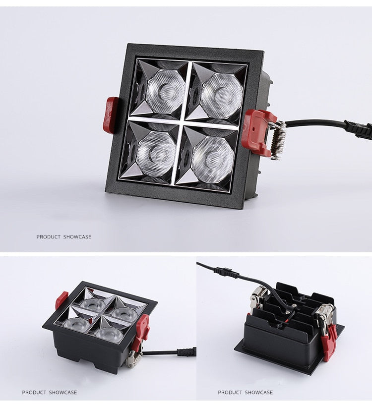 Square Recessed LED Downlights 6W 10W 20W 30W COB Ceiling Spot Lights AC220V LED Strip Indoor Lighting Lamps TV Background Room