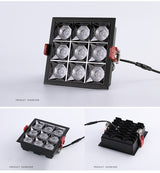 Square Recessed LED Downlights 6W 10W 20W 30W COB Ceiling Spot Lights AC220V LED Strip Indoor Lighting Lamps TV Background Room