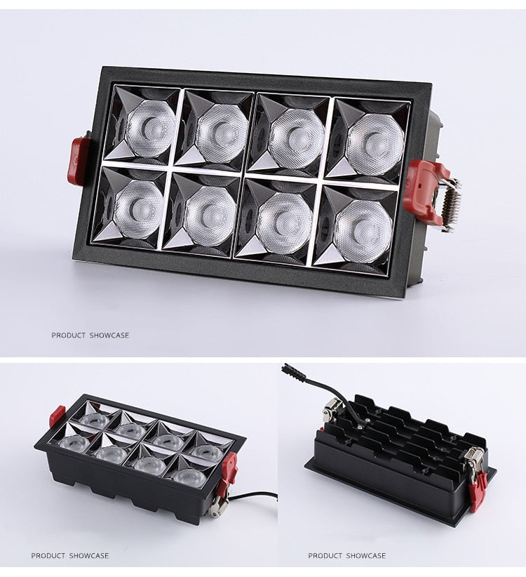 Square Recessed LED Downlights 6W 10W 20W 30W COB Ceiling Spot Lights AC220V LED Strip Indoor Lighting Lamps TV Background Room