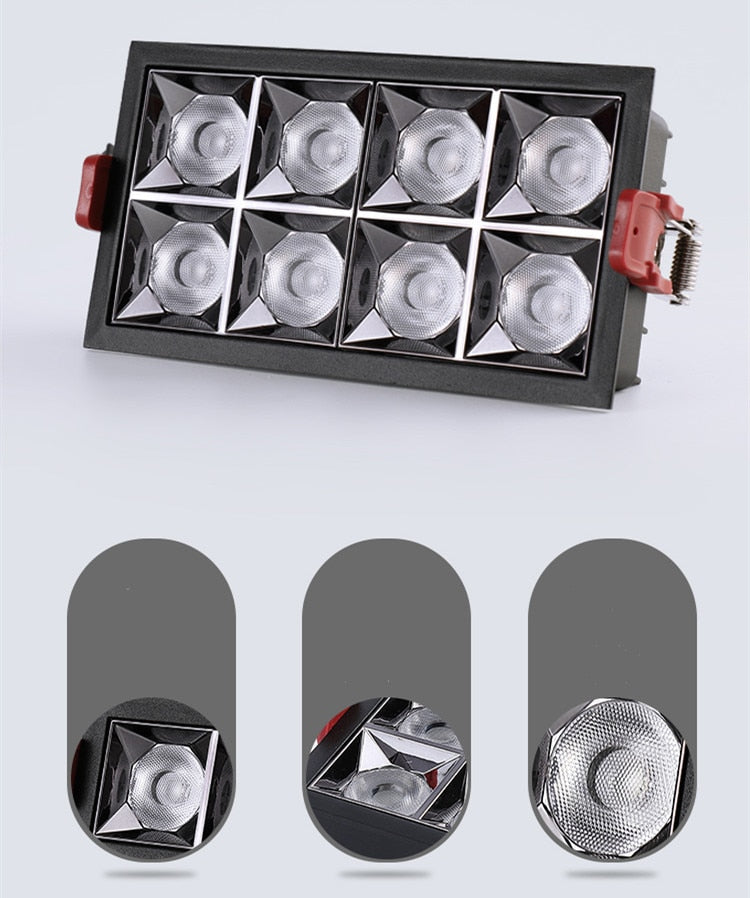 Square Recessed LED Downlights 6W 10W 20W 30W COB Ceiling Spot Lights AC220V LED Strip Indoor Lighting Lamps TV Background Room