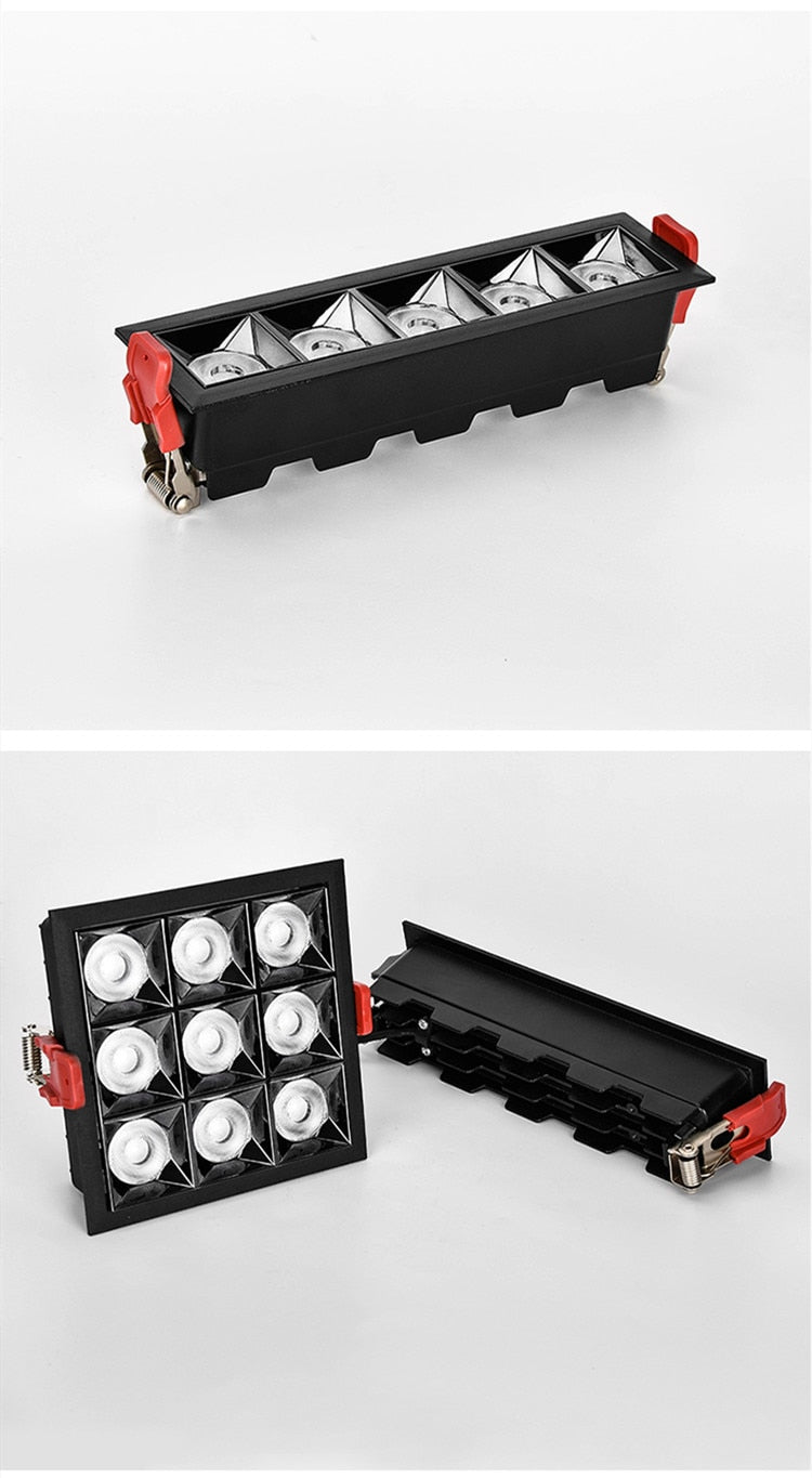 Square Recessed LED Downlights 6W 10W 20W 30W COB Ceiling Spot Lights AC220V LED Strip Indoor Lighting Lamps TV Background Room