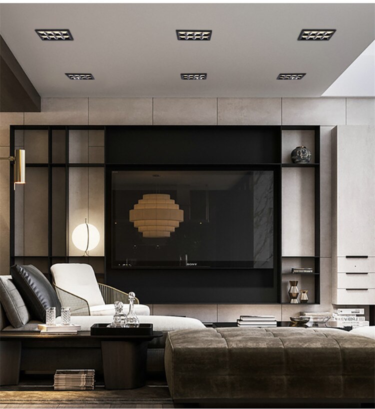 Square Recessed LED Downlights 6W 10W 20W 30W COB Ceiling Spot Lights AC220V LED Strip Indoor Lighting Lamps TV Background Room