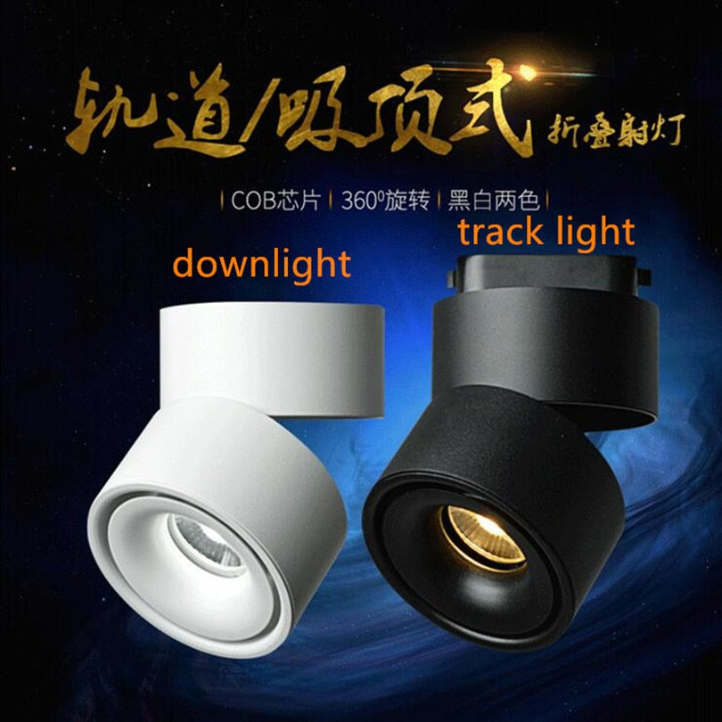 Dimmable 10W 15W 20W Surface Mounted LED Downlight Tracklight COB LED Recessed Ceiling Lamps Track Spotlight 110V 220V