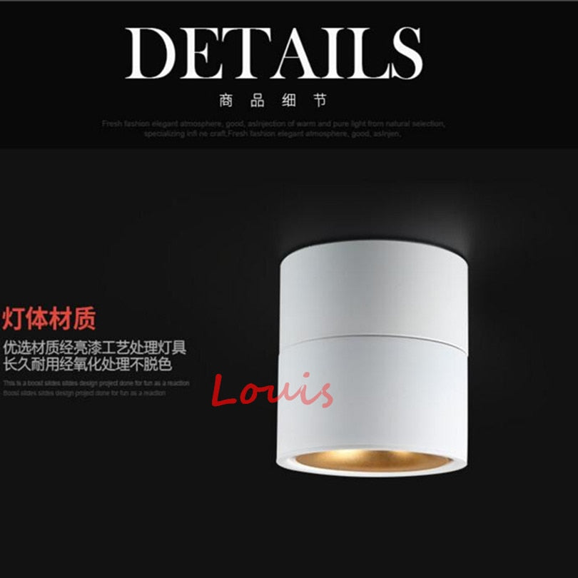 Dimmable 10W 15W 20W Surface Mounted LED Downlight Tracklight COB LED Recessed Ceiling Lamps Track Spotlight 110V 220V
