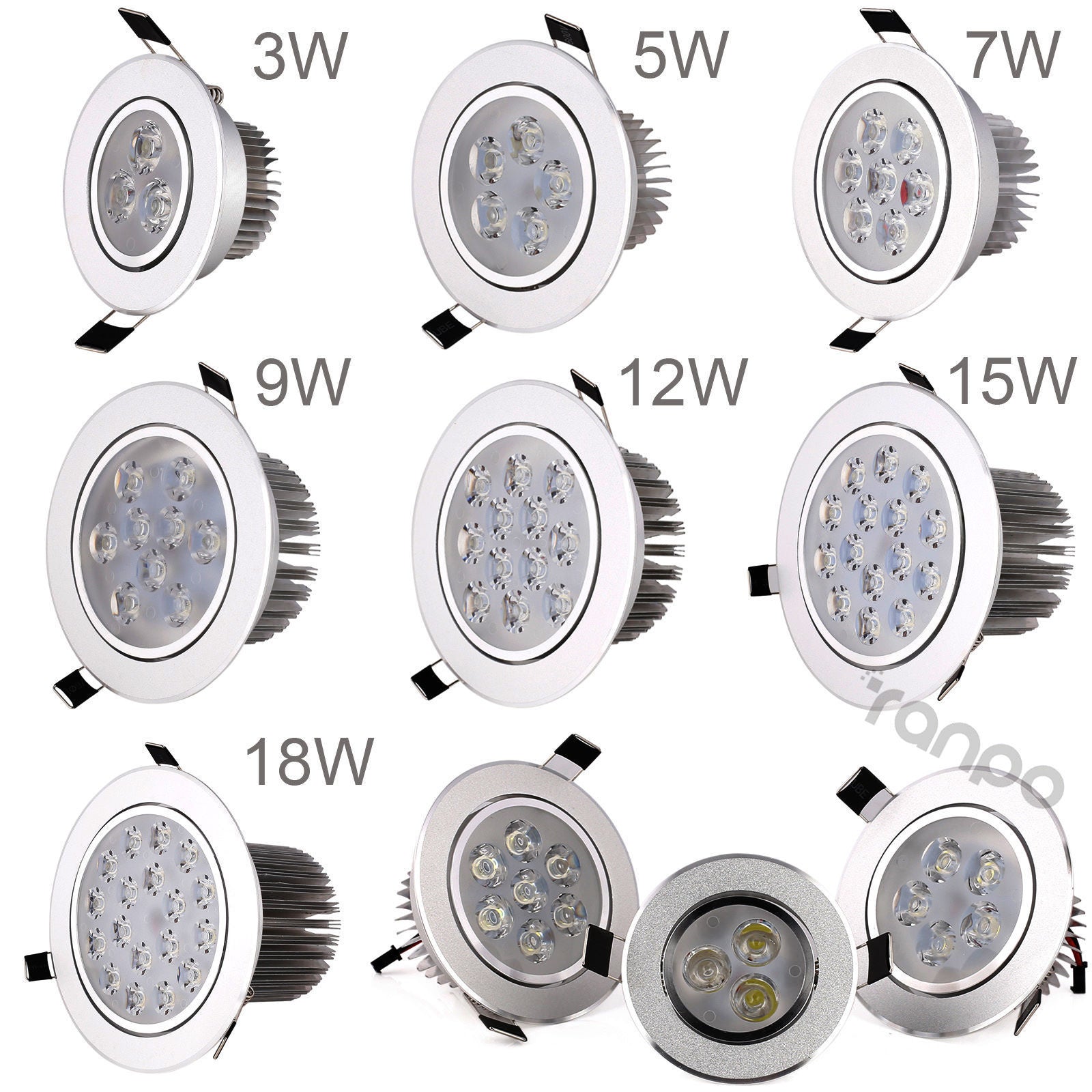 LED Recessed Ceiling Down Light White Lamp AC 220V 110V 3W 5W 7W 9W 12W 15W 18W Downlight Spotlight for Home Living Room Hotel