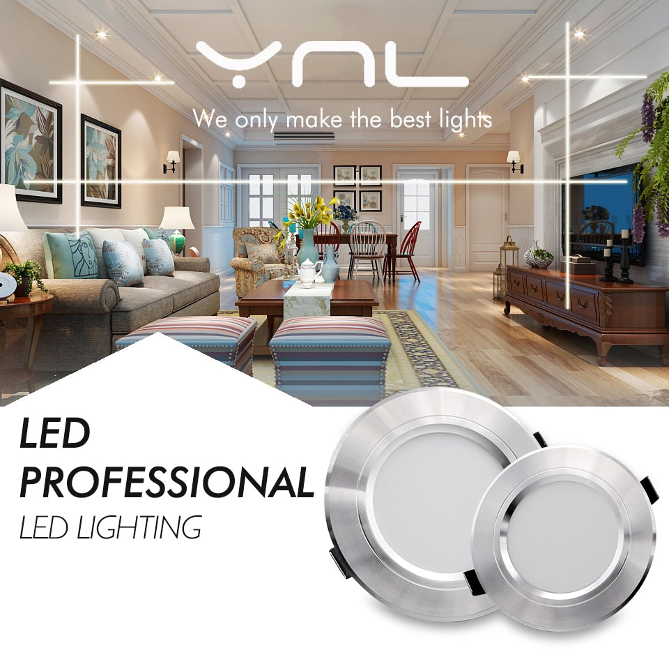Led Downlight 220v 18W 15W 12W Ceiling Light 9W 5W Recessed Down light Round Led Panel Light Spotlight Indoor Lighting