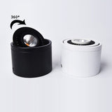 Dimmable Surface Mounted LED COB Downlight White/Black AC85-265V 360 Degree Rotating LED Spot Light 5W 7W 9W 15W Ceiling lamp