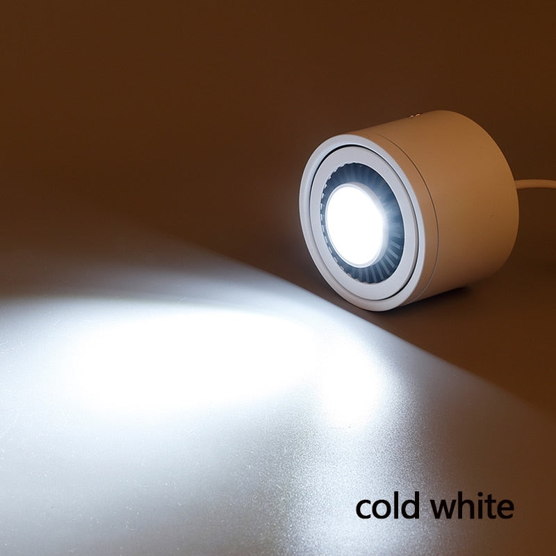 Dimmable Surface Mounted LED COB Downlight White/Black AC85-265V 360 Degree Rotating LED Spot Light 5W 7W 9W 15W Ceiling lamp