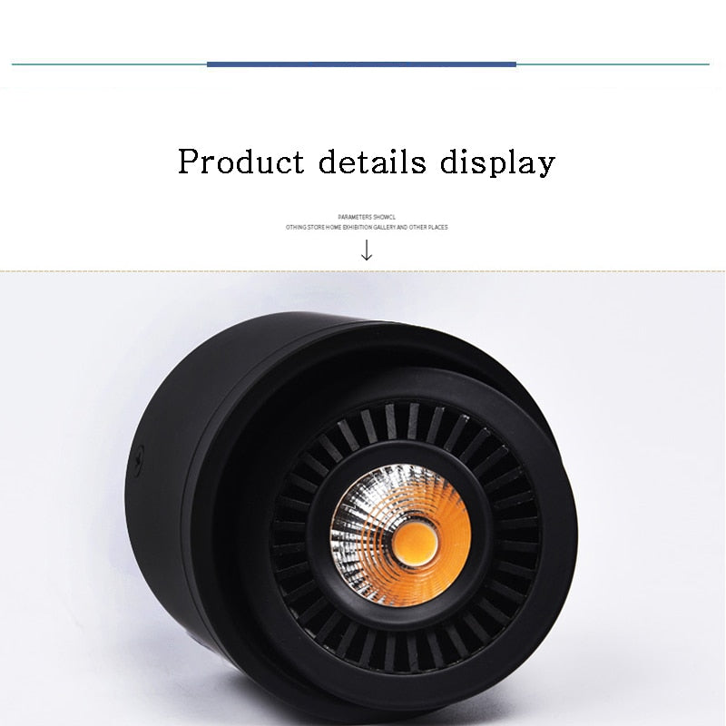 Dimmable Surface Mounted LED COB Downlight White/Black AC85-265V 360 Degree Rotating LED Spot Light 5W 7W 9W 15W Ceiling lamp