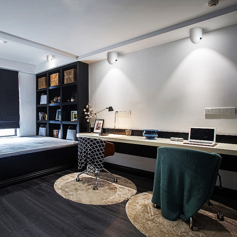 Dimmable Surface Mounted LED COB Downlight White/Black AC85-265V 360 Degree Rotating LED Spot Light 5W 7W 9W 15W Ceiling lamp