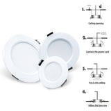 Led Downlight 5W 7W 9W 12W 15W 220V 240V LED Ceiling bathroom Lamps living room light Home Indoor Lighting Warm White Cold White