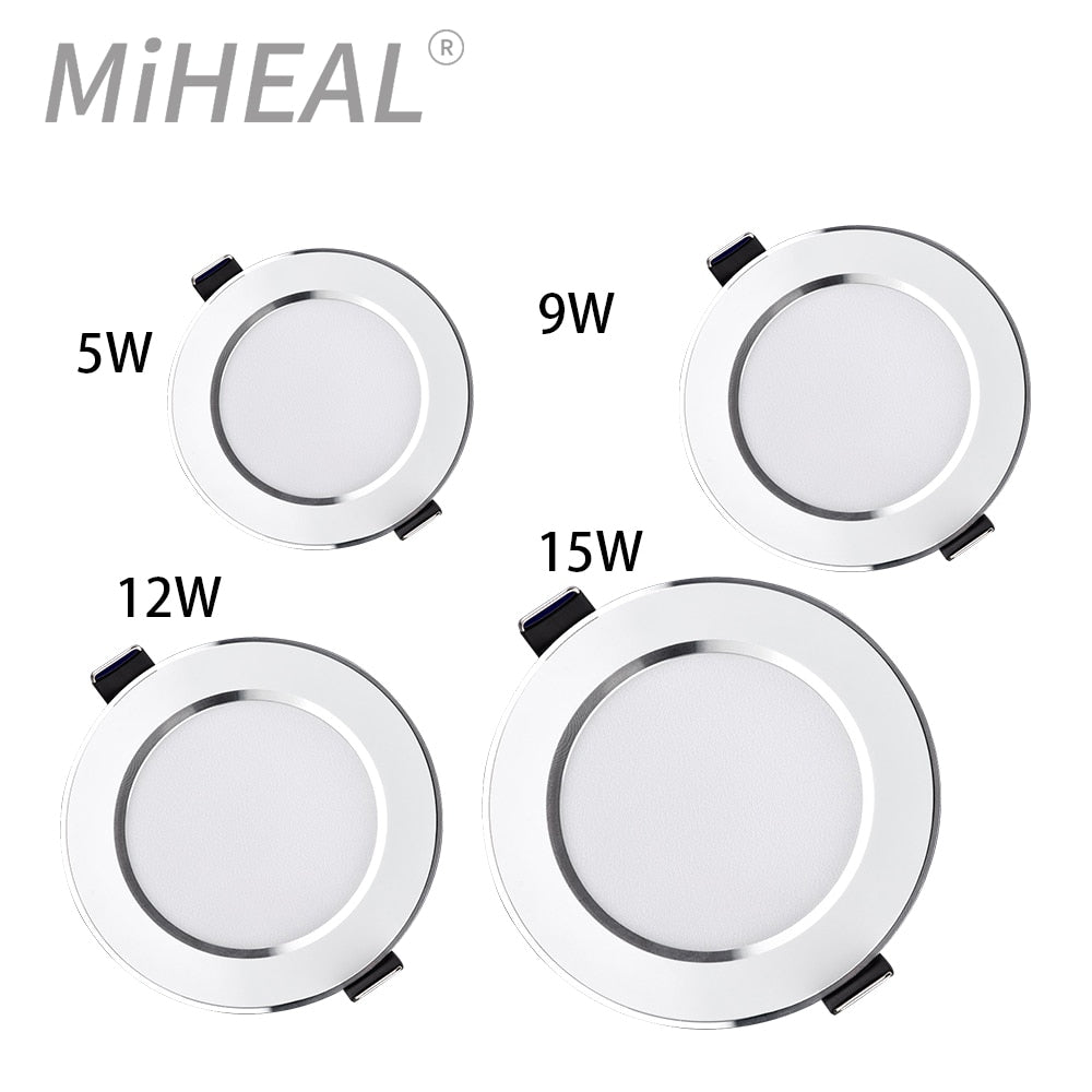 LED Downlight Ceiling lamps 5W 9W 12W 15W Tricolor temperature Warm white/natural white/cold white led Spotlight AC 220~240V