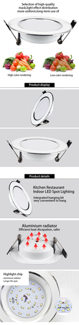 LED Downlight Ceiling lamps 5W 9W 12W 15W Tricolor temperature Warm white/natural white/cold white led Spotlight AC 220~240V