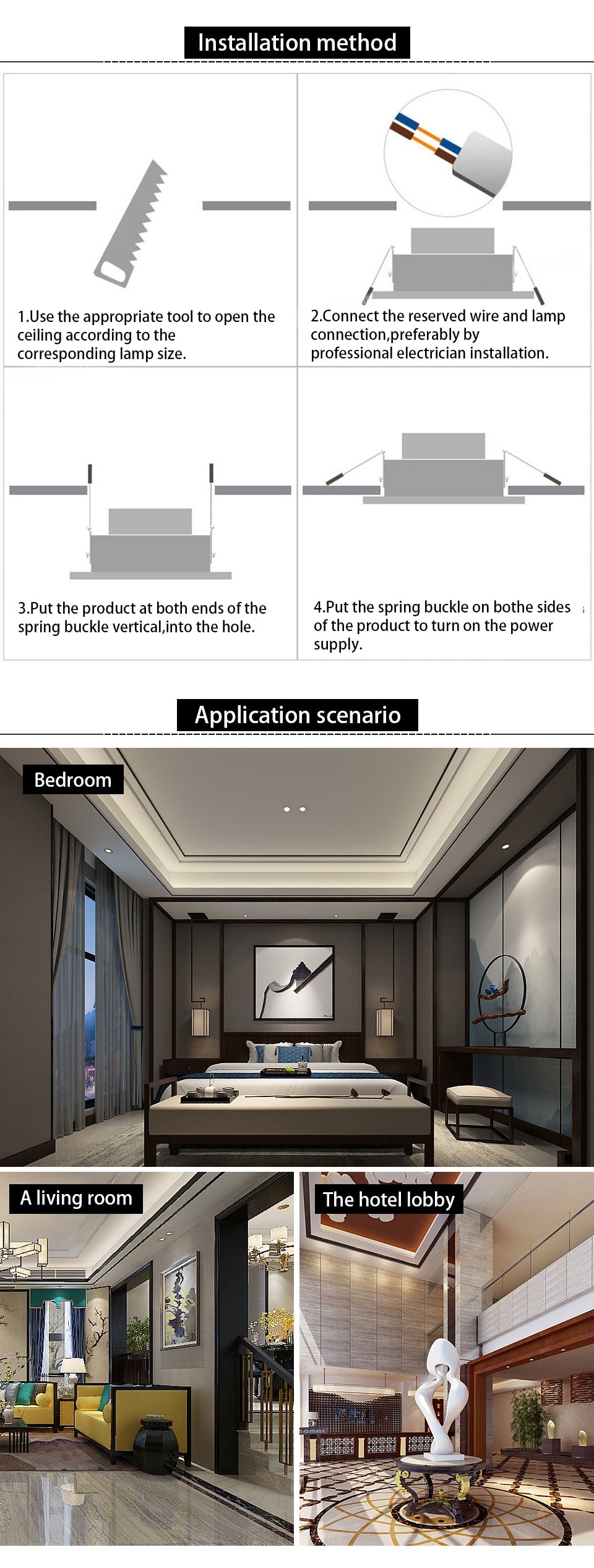 LED Downlight Ceiling lamps 5W 9W 12W 15W Tricolor temperature Warm white/natural white/cold white led Spotlight AC 220~240V