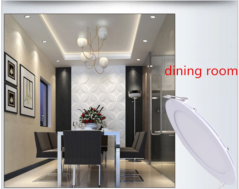 Ultra Thin Led Panel Downlight 3w 6w 9w 12w 15w 18w LED Round Ceiling Light Built-in AC85-265V LED Panel Light SMD2835