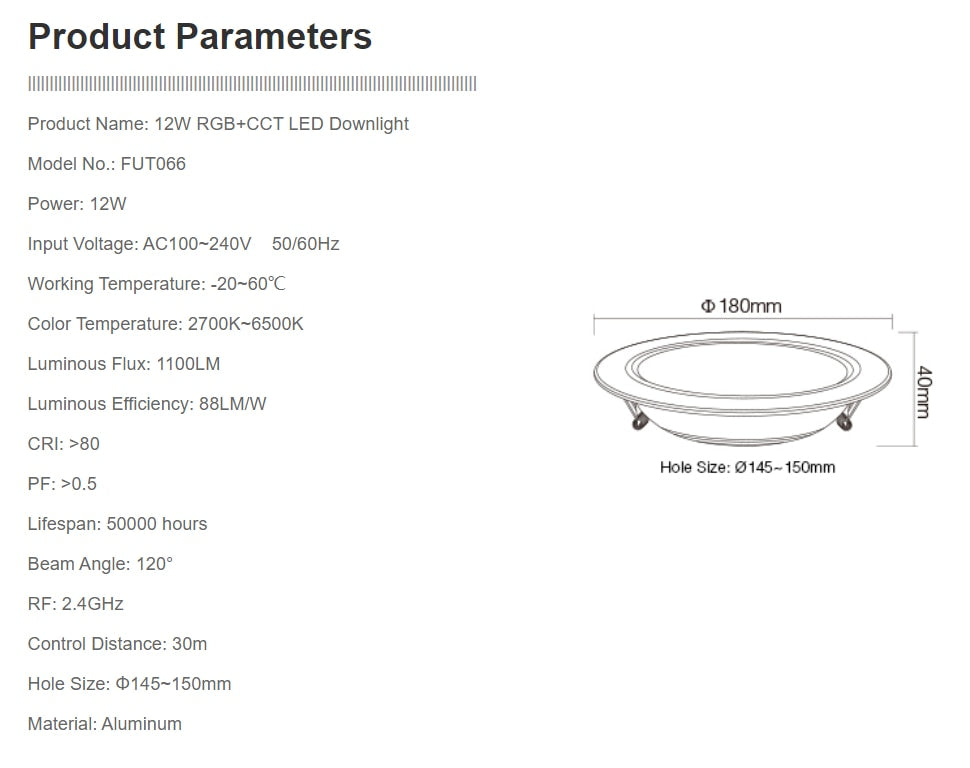 Miboxer 6W 9W 12W 15W 18W 25W RGB+CCT LED Downlight Ceiling Spotlight FUT060 FUT061 FUT062 FUT063 FUT064 FUT065 FUT066 FUT068 Spotlight