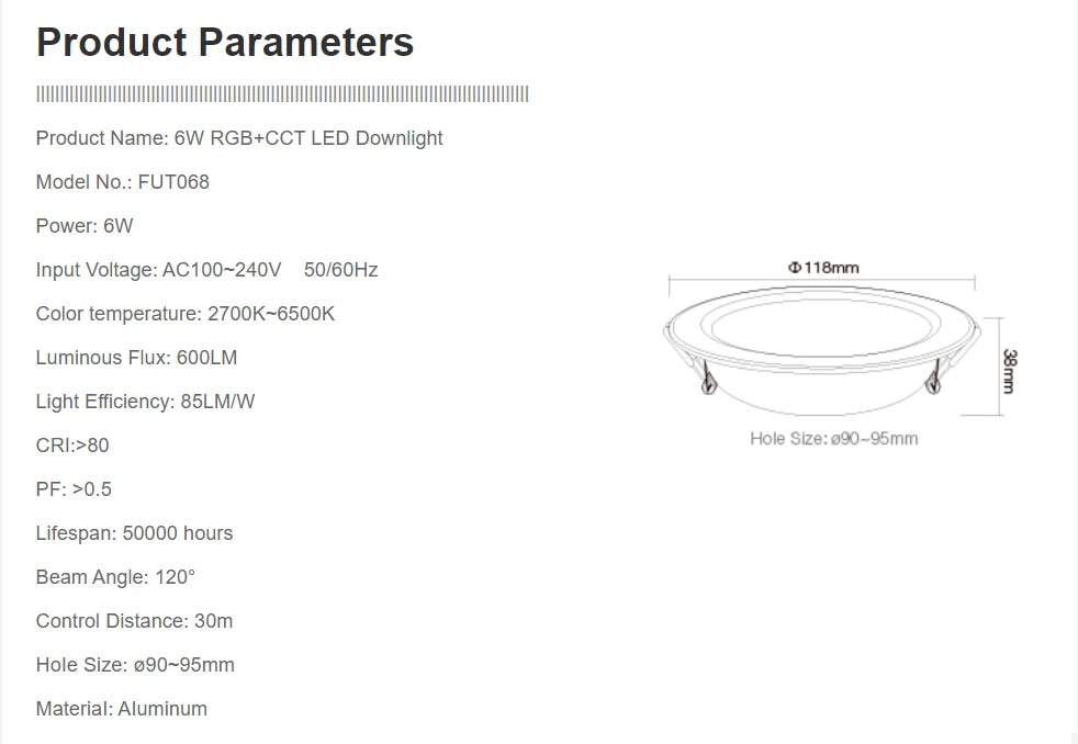 Miboxer 6W 9W 12W 15W 18W 25W RGB+CCT LED Downlight Ceiling Spotlight FUT060 FUT061 FUT062 FUT063 FUT064 FUT065 FUT066 FUT068 Spotlight