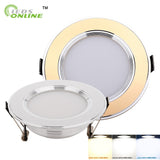 Gold Silver LED Ceiling Downlight Spot light Recessed Cabinet 3W 5W 7W Pure White Warm White More Safty