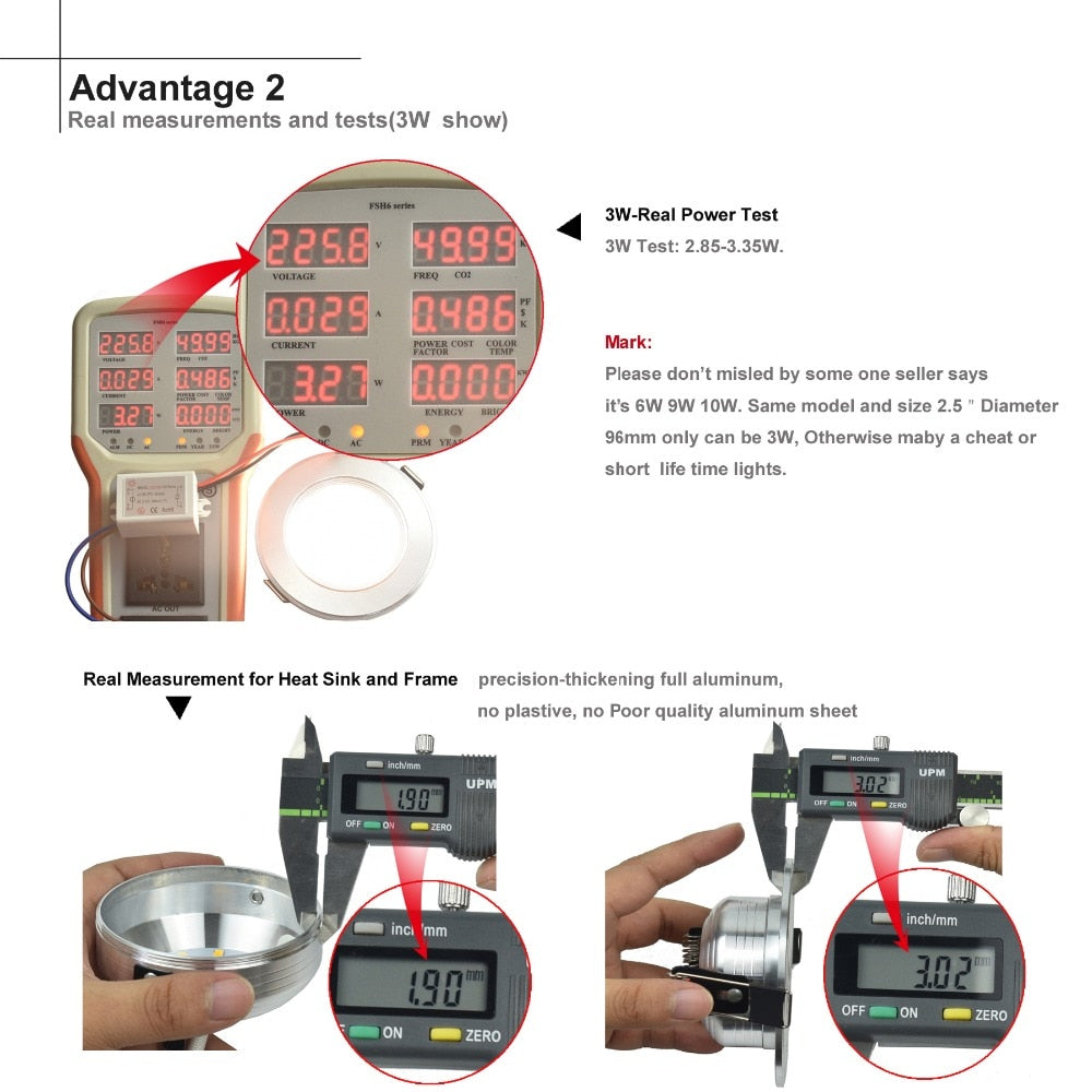 Gold Silver LED Ceiling Downlight Spot light Recessed Cabinet 3W 5W 7W Pure White Warm White More Safty