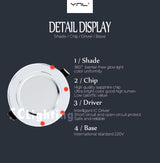 LED Downlight 7W 9W 12W 15W 18W 21W Round Recessed Lamp AC 220V Down Light 240V Home Decor Bedroom Kitchen Indoor Spot Lighting