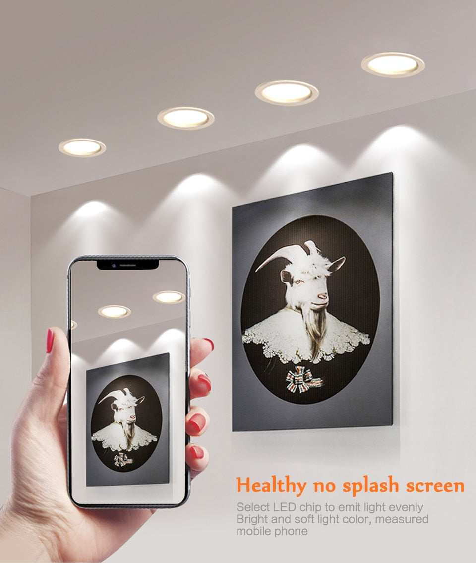 LED Downlight 7W 9W 12W 15W 18W 21W Round Recessed Lamp AC 220V Down Light 240V Home Decor Bedroom Kitchen Indoor Spot Lighting