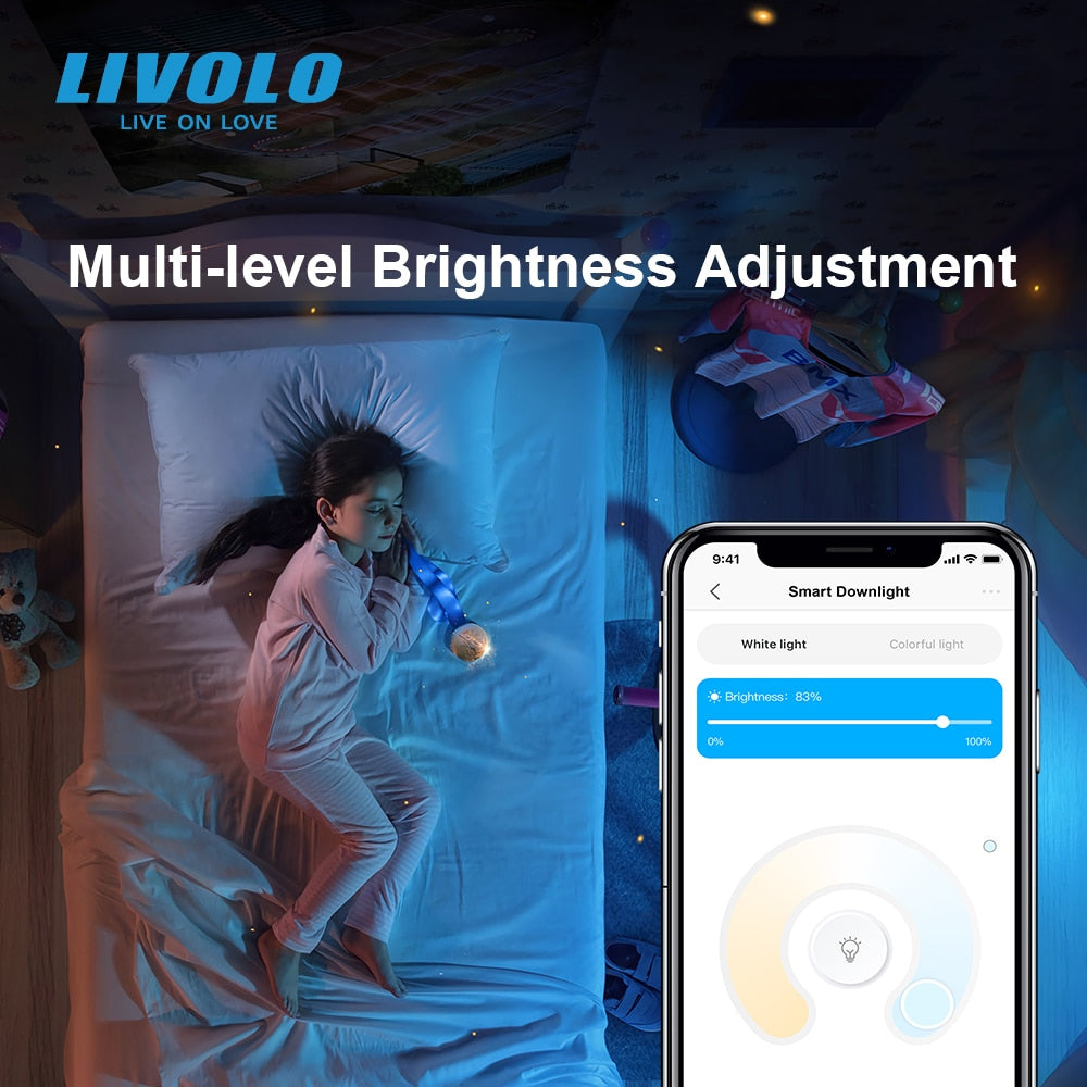 LIVOLO Wifi Smart LED Downlight Warm Bulb,RGB+CCT,Google Home/Alexa Control,Colorful Changeable,Dimmer Timer Function