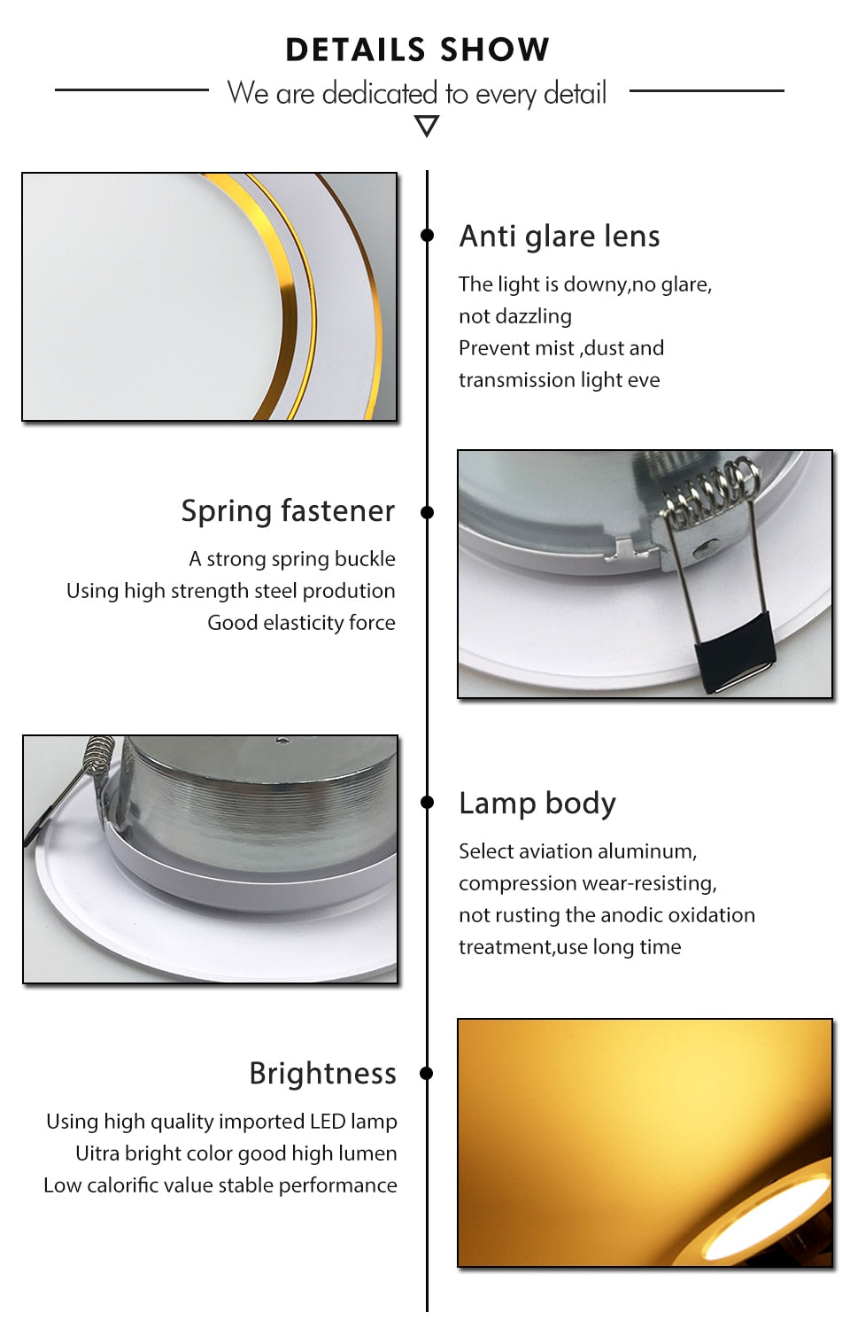 Recessed Round LED Downlight 18W 15W 12W 9W 5W 10PCS/lot LED Ceiling Lamp AC 220V 230V 240V Cold Warm White Indoor Lighting