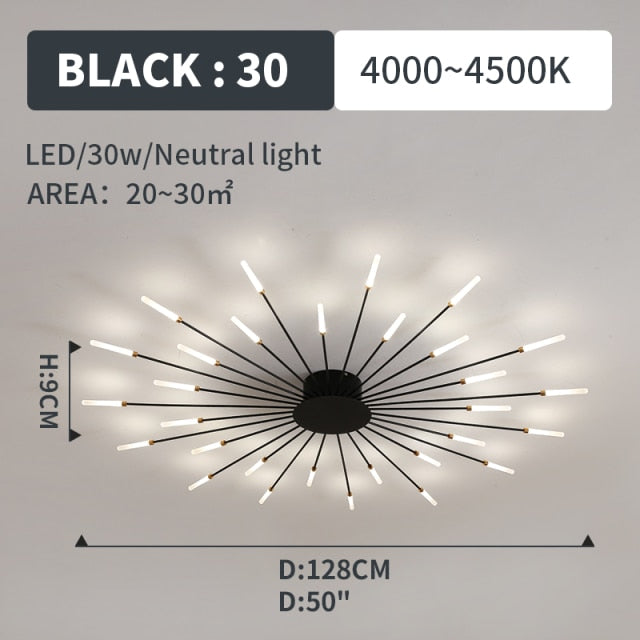 Hot sale fireworks led Chandelier For Living Room Bedroom Home chandelier Modern Led Ceiling Chandelier Lamp Lighting chandelier