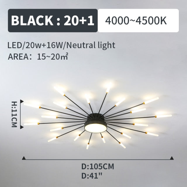 Fireworks led Chandelier For Living Room Bedroom Home chandelier Modern Led Ceiling Chandelier Lamp Lighting chandelier