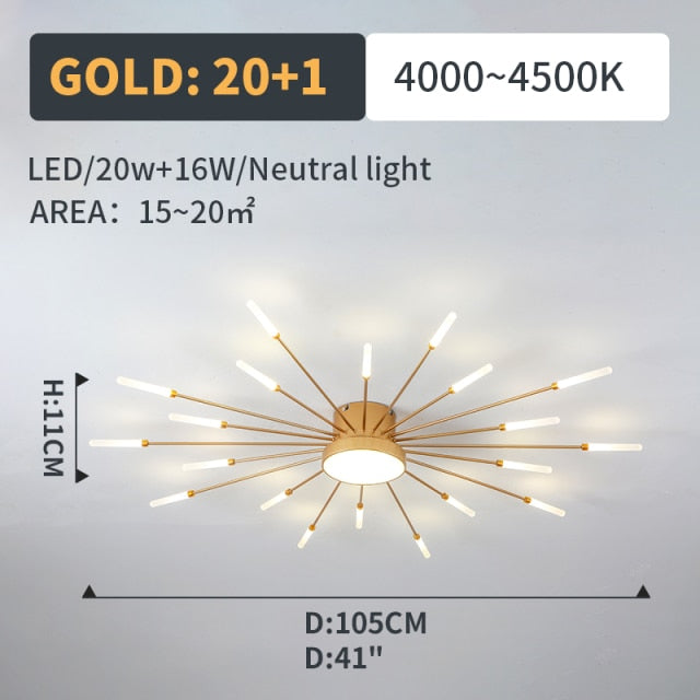 Hot sale fireworks led Chandelier For Living Room Bedroom Home chandelier Modern Led Ceiling Chandelier Lamp Lighting chandelier