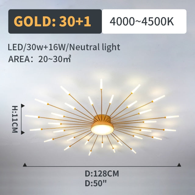 Hot sale fireworks led Chandelier For Living Room Bedroom Home chandelier Modern Led Ceiling Chandelier Lamp Lighting chandelier