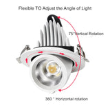 Dimmable LED Spotlight Ceiling 7W 15W 20W Adjustable 360 degrees Spot light for indoor Foyer,Living Room Recessed COB Down light