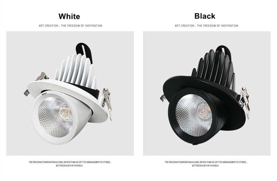 Dimmable LED Spotlight Ceiling 7W 15W 20W Adjustable 360 degrees Spot light for indoor Foyer,Living Room Recessed COB Down light
