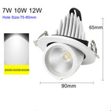 Dimmable LED Spotlight Ceiling 7W 15W 20W Adjustable 360 degrees Spot light for indoor Foyer,Living Room Recessed COB Down light