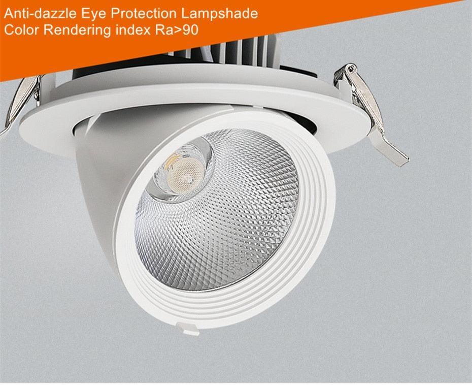 Dimmable LED Spotlight Ceiling 7W 15W 20W Adjustable 360 degrees Spot light for indoor Foyer,Living Room Recessed COB Down light