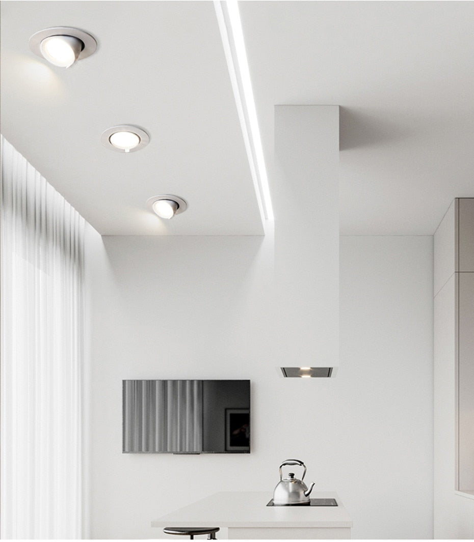 Dimmable LED Spotlight Ceiling 7W 15W 20W Adjustable 360 degrees Spot light for indoor Foyer,Living Room Recessed COB Down light