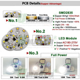 AC220V LED Module 3W 5W 32mm 100lm/W Downlight PCB Aluminum plate White/Warm SMD2835 Smart IC Driver For Downlight Ceiling Lamps
