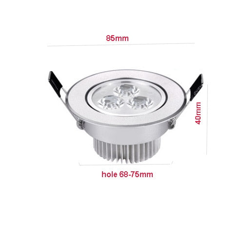 LED Downlight 3W Ultra Bright Round RGB Aluminum AC220V Dimmable LED Down Light warm/cold Recessed Spot Light Lamp Home KTV