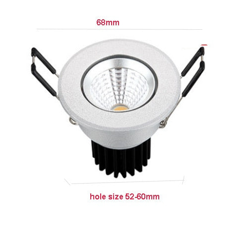 LED Downlight 3W Ultra Bright Round RGB Aluminum AC220V Dimmable LED Down Light warm/cold Recessed Spot Light Lamp Home KTV