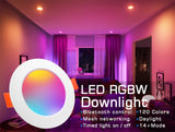 Bluetooth-Compatible Colorful Spot LED Ceiling Lamp Recessed Round Light Smart Home Luminaire RGB Dimmable Downlight 110V 220V