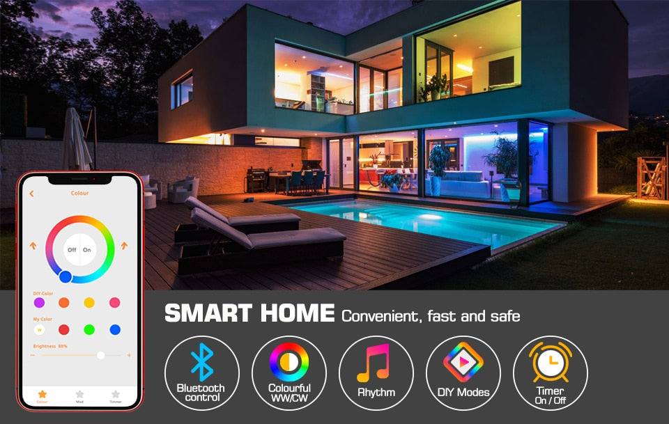 Bluetooth-Compatible Colorful Spot LED Ceiling Lamp Recessed Round Light Smart Home Luminaire RGB Dimmable Downlight 110V 220V