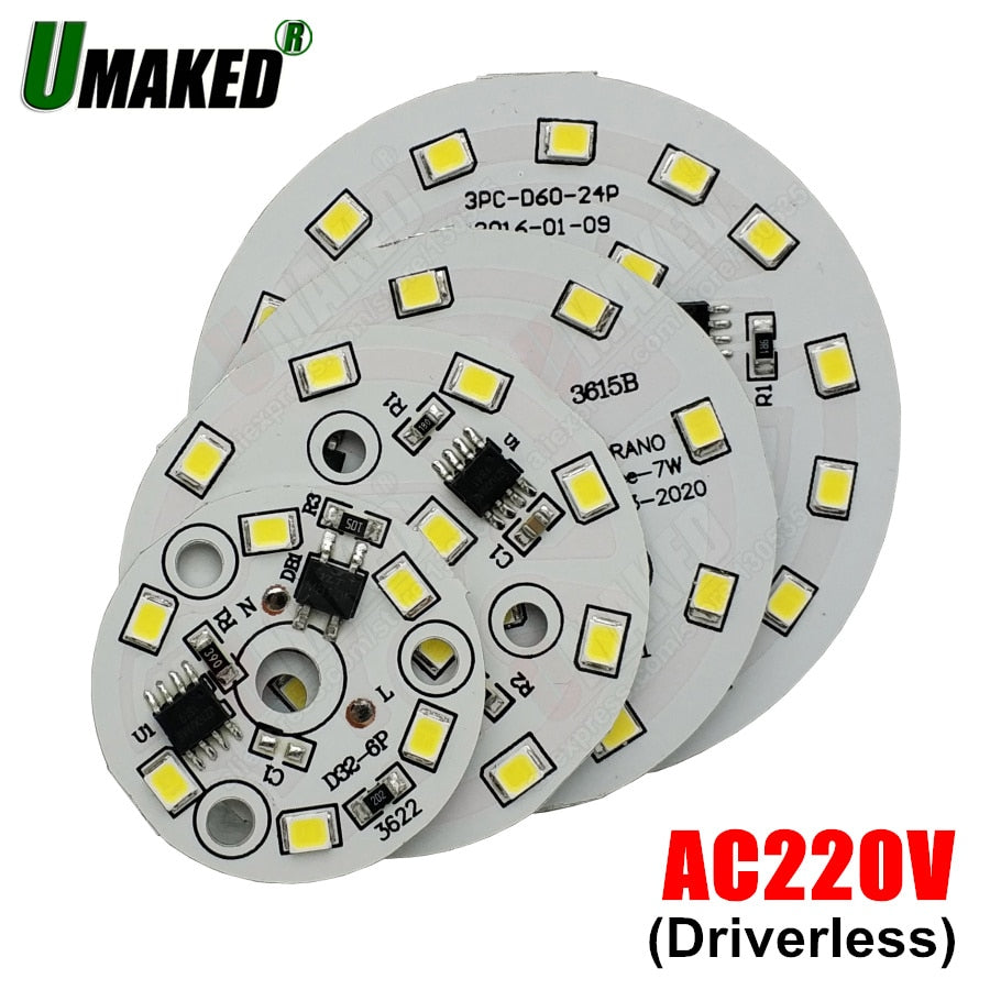 Led downlight, 3W 5W 7W 9W 12W 15W 18W AC 220V Driverless led pcb with smd integrated IC driver for downlight direct ac220v