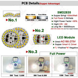 Led downlight, 3W 5W 7W 9W 12W 15W 18W AC 220V Driverless led pcb with smd integrated IC driver for downlight direct ac220v