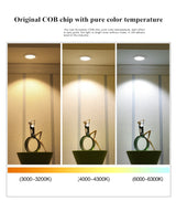 Dimmable LED ceiling downlight COB  5W 7W 9W 12W 15W 18W clothing store engineering embedded home lighting